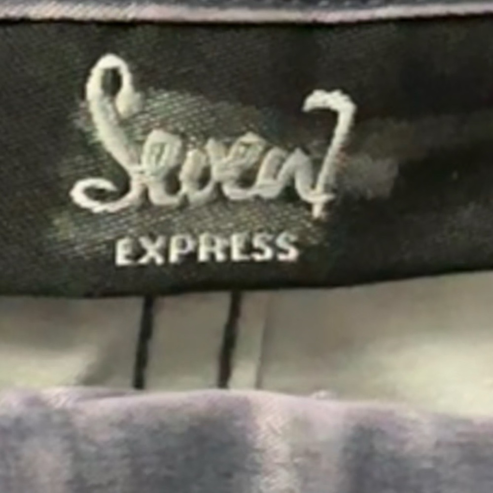 EXPRESS VTG Y2K Seven Shiny Retro Purple Silky Ruffle Pants Size 30 - Picture 4 of 4